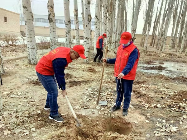 新疆兵團(tuán)一師電力玉爾滾供電所開展植樹活動(dòng)