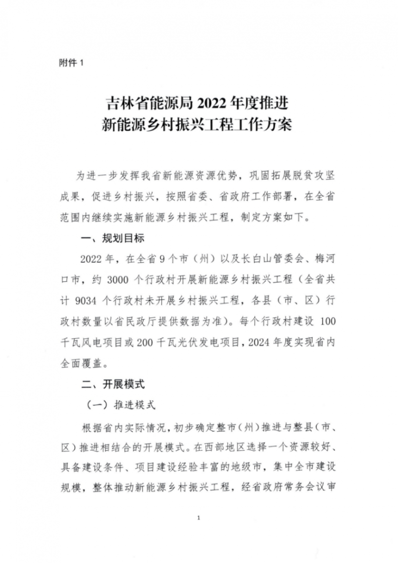 吉林：各行政村建設200kW光伏或100kW風電，2024年度實現省內全面覆蓋