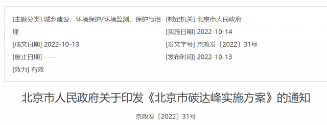 2030年風(fēng)光總裝機5GW！北京市碳達(dá)峰實施方案印發(fā)