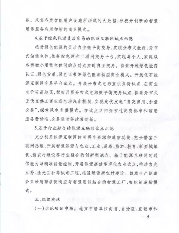 國家能源局關(guān)于組織實施“互聯(lián)網(wǎng)+”智慧能源示范項目的通知